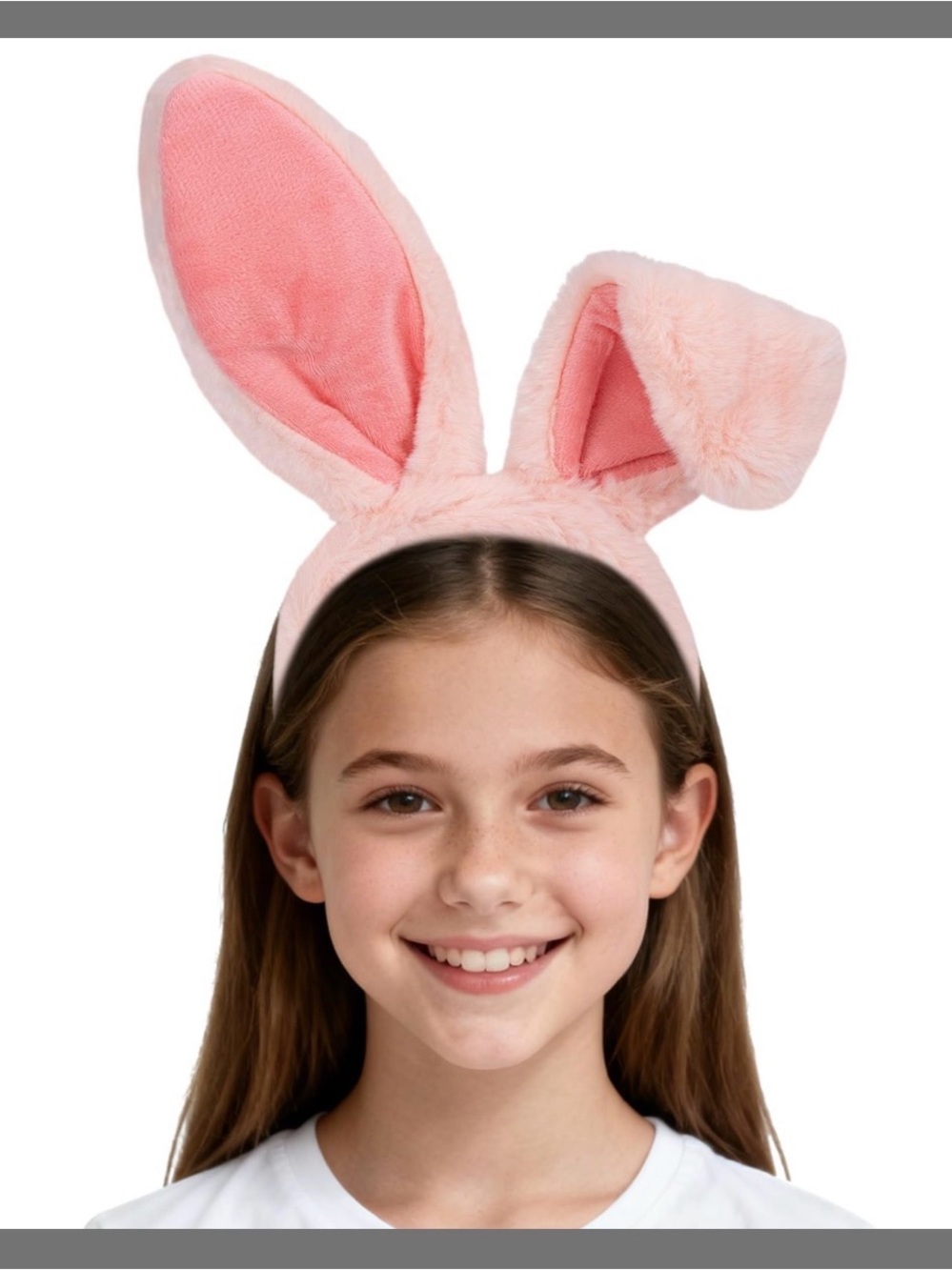 Pink Fuzzy Bunny Ear Headband for Kids